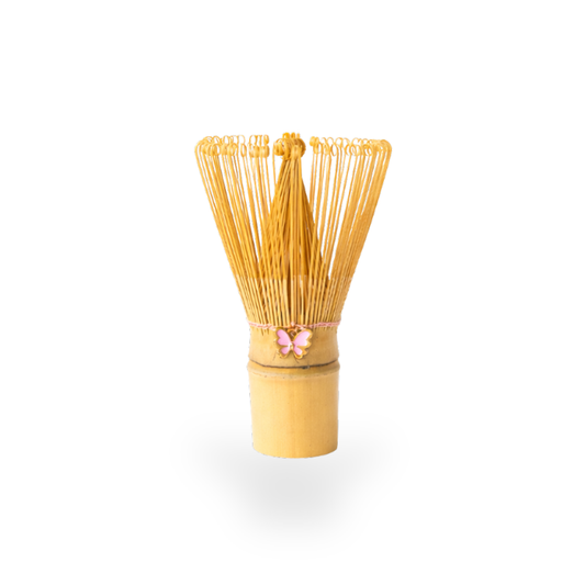 Fouet Matcha En Bambou Naturel Avec Ornement Papillon