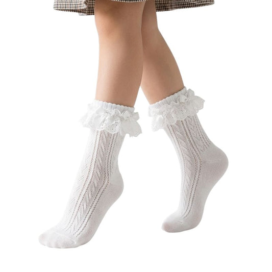Chaussette Japonaise Avec Volants Dentelle Élégants