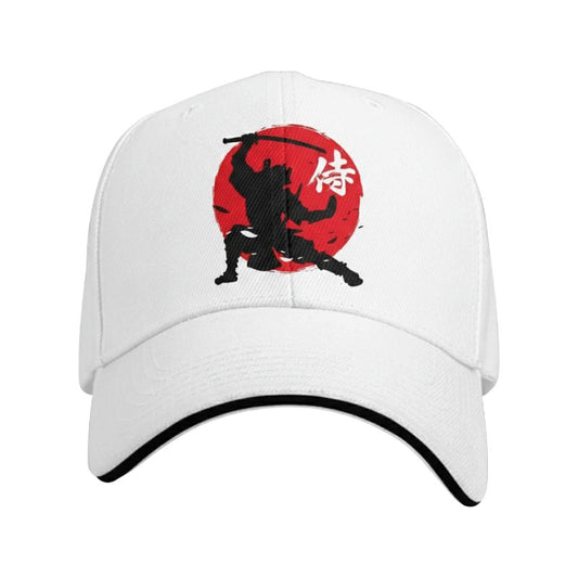 Casquette Japonaise Style Ninja Avec Silhouette Guerrier Dynamique
