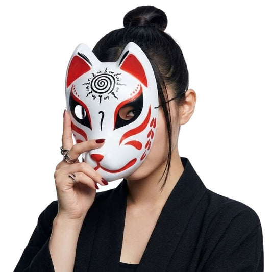 Masque Kitsune Japonais Avec Design Renard Mystique
