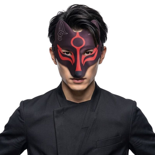 Masque Kitsune Cosplay Avec Forme Renard Allongée