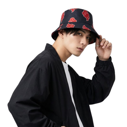 Chapeau Streetwear Avec Motifs Nuages Rouges Imprimés