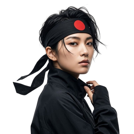 Hachimaki Avec Soleil Rouge Central Minimaliste