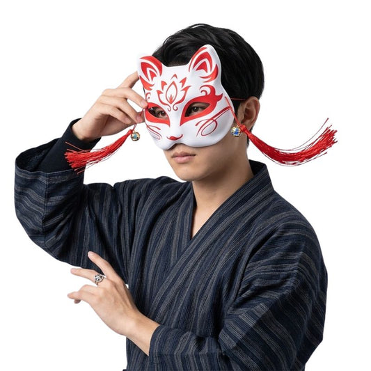 Masque Kitsune Festival Avec Ornements Suspendus