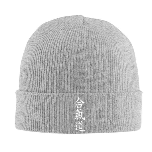 Bonnet Japonais En Maille Avec Broderie Kanji Verticale