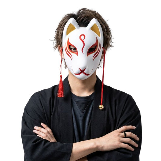 Masque Kitsune Cosplay Avec Forme Renard Stylisée