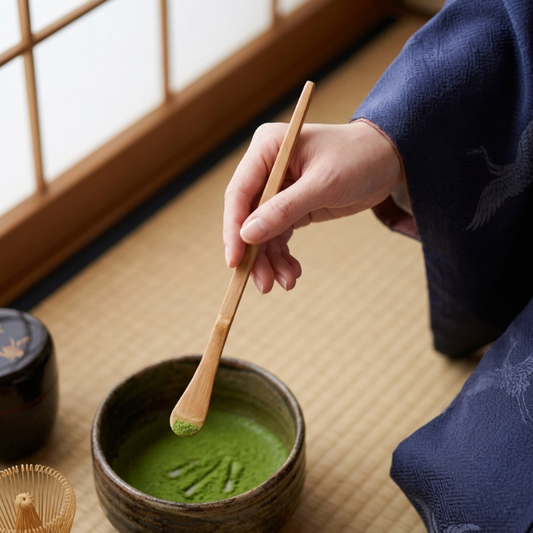 Cuillère Matcha En Bois Long Manche Fin