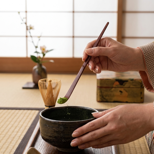 Cuillère Matcha Manche Long Design Minimaliste