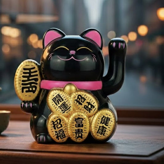 Maneki Neko Design Chat À Énergie Solaire