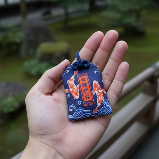 Omamori Japonais Bleu Esprit Koi