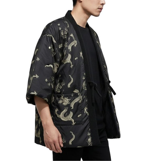 Hanten Homme Japonais À Motifs Dragons Traditionnels