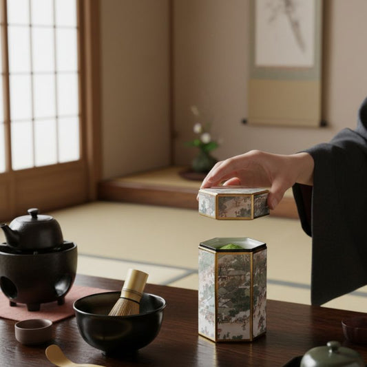 Boîte à Thé Japonaise Hexagonale D’inspiration Ancienne