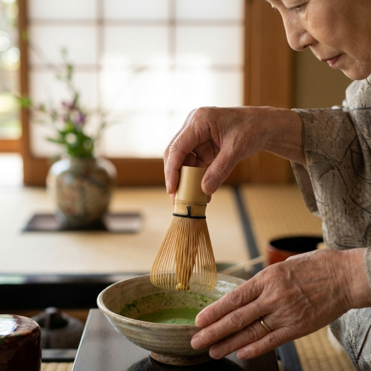 Fouet Matcha Design Traditionnel Japonais