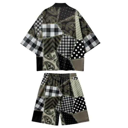 Ensemble Kimono D’été Avec Design Patchwork