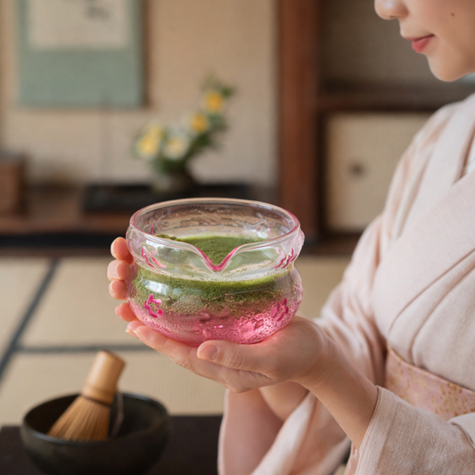 Bol Matcha En Verre Coloré Avec Forme Ergonomique