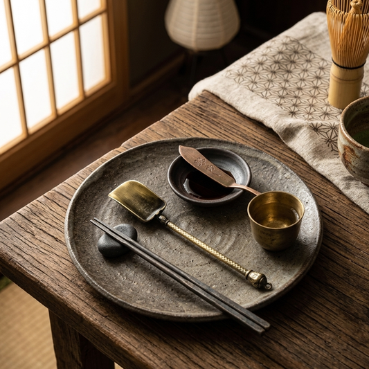 Cuillère Matcha Traditionnelle En Métal Style Vintage