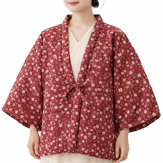 Hanten Femme Traditionnel Japonais En Design Fleuri