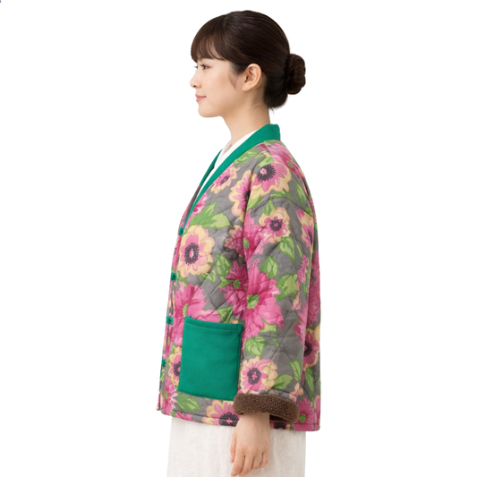 Hanten Femme Rose Floral En Coton Matelassé