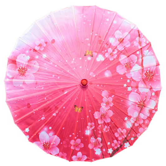 Parapluie Japonais Rose Motif Fleurs
