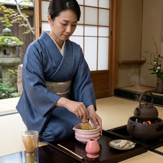 Kit Matcha 4 Pièces Avec Bol Verseur Fouet Bambou Et Support