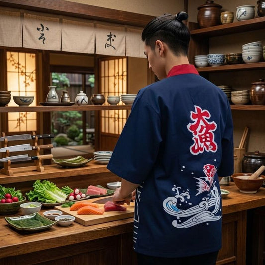 Tablier Japonais Motif Carpe Koi