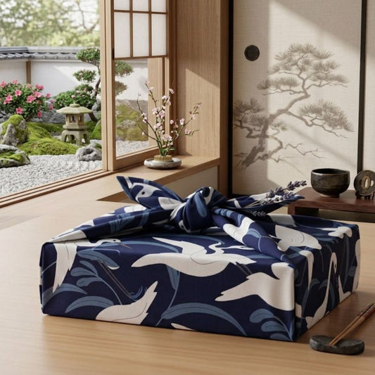 Furoshiki Japonais À Motif d'Oiseaux