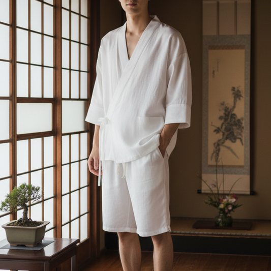 Jinbei Homme Moderne En Tissu Fluide