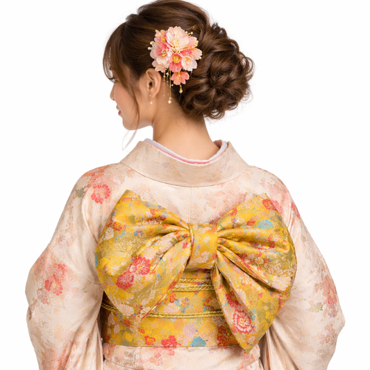 Ceinture Obi Japonaise Motif Fleuri