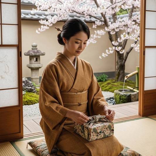 Furoshiki Japonais À Illustrations d'Oiseaux