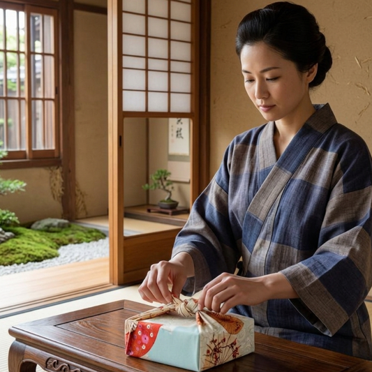 Furoshiki Japonais Aux Éventails Traditionnels