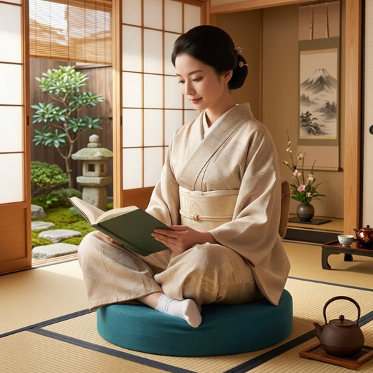 Coussin Japonais De Méditation Avec Motif Lotus