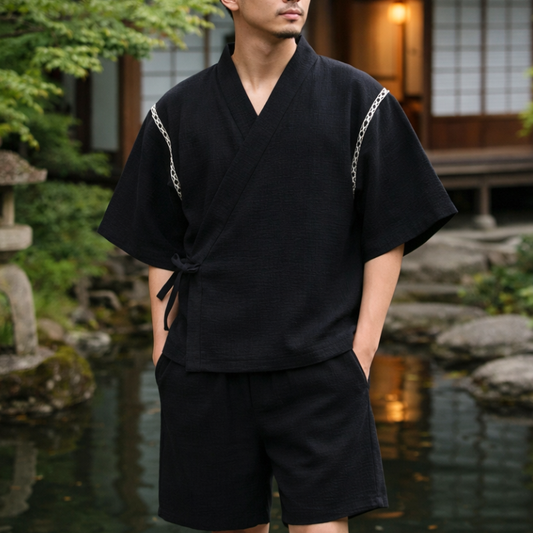 Jinbei Homme D’été Avec Coupe Ample Et Look Épuré