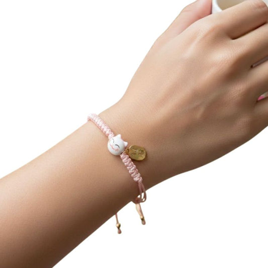 Maneki Neko Bracelet Tressé