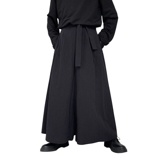 Hakama Homme Noir Avec Coupe Large Style Japonais, hakama homme style japonais