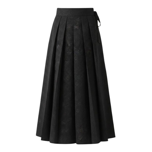 Hakama Homme Noir Long À Texture Fluide Style Asiatique, Hakama Homme Noir style asiatique