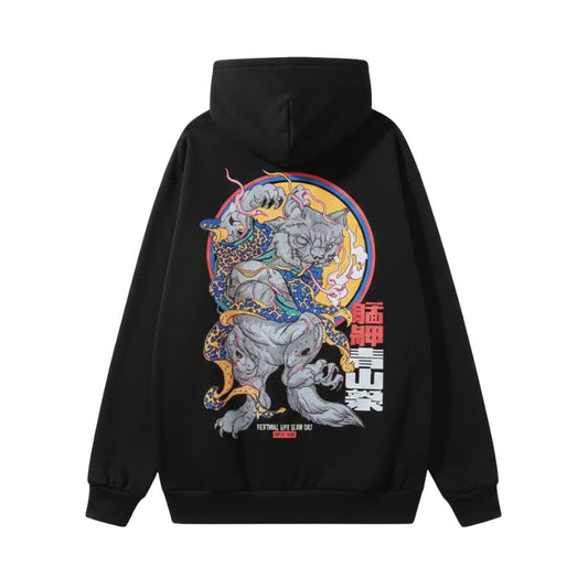 Sweat Japonais Avec Illustration Samouraï Mythique, Sweat Japonais Noir