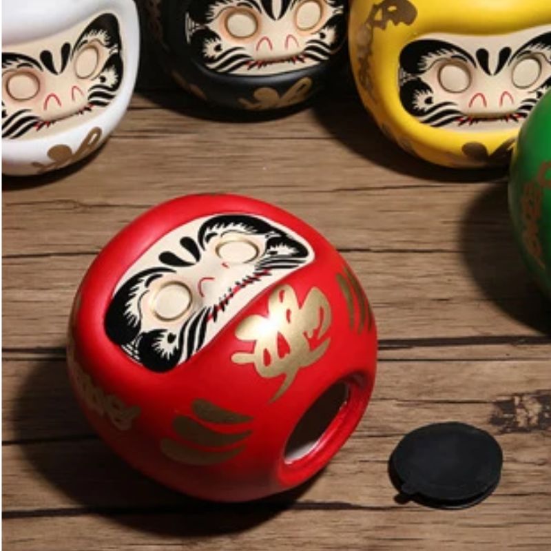 Daruma Tirelire Traditionnelle En Céramique