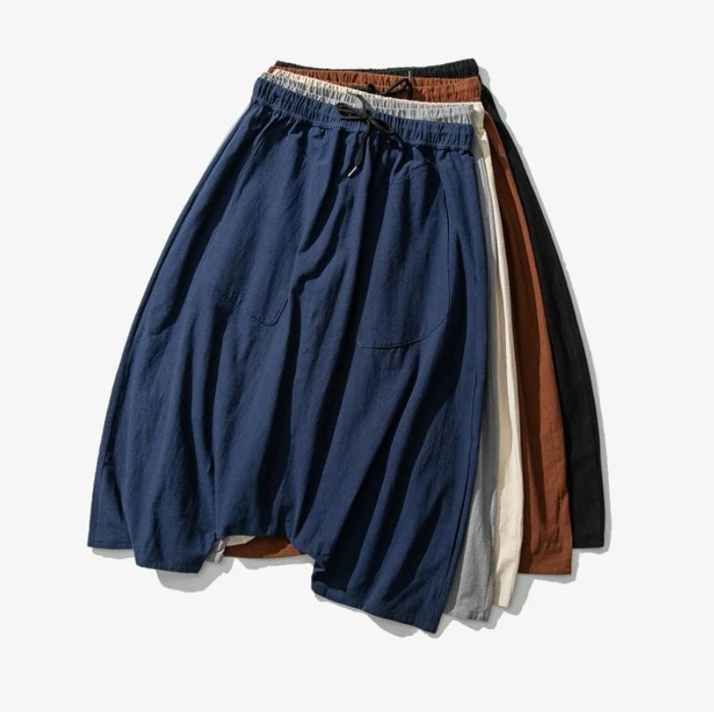 Pantalon Japonais Léger Homme Coupe Fluide