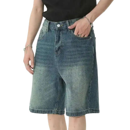 Short Japonais en Jean Homme Coupe Ample