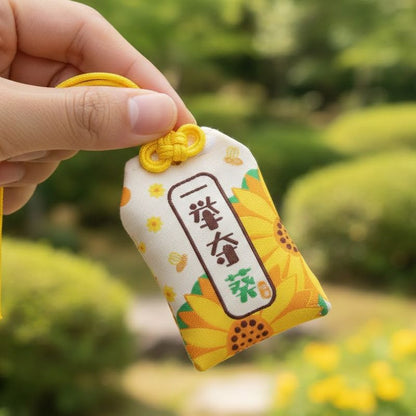 Omamori Japonais À Motif de Tournesols