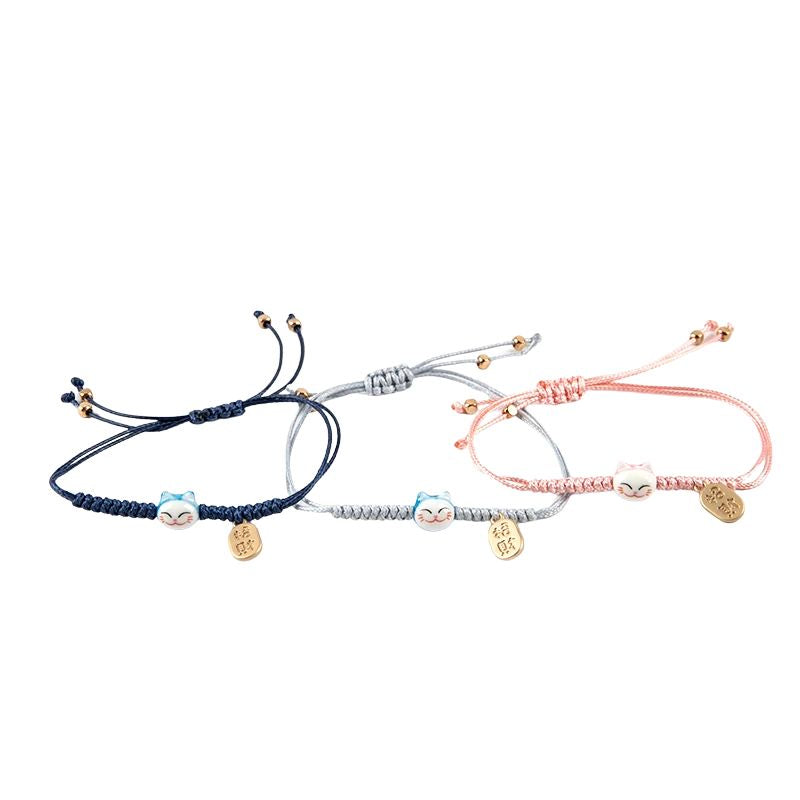 Maneki Neko Bracelet Tressé