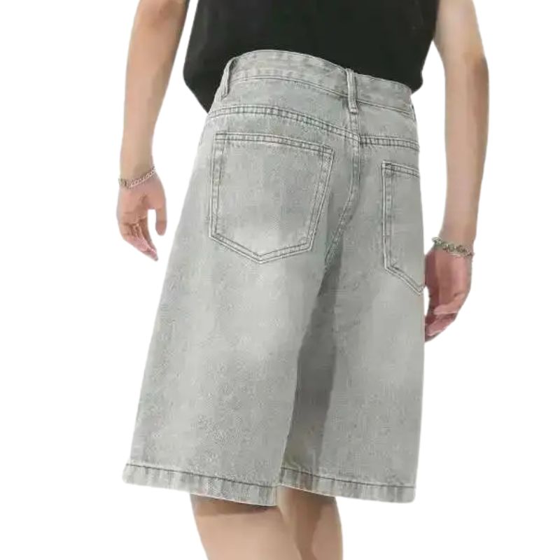 Short Japonais en Jean Homme Coupe Ample
