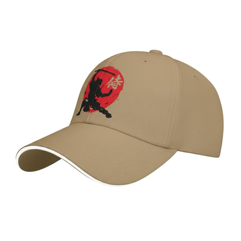 Casquette Japonaise Style Ninja Avec Silhouette Guerrier Dynamique