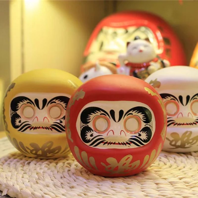 Daruma Tirelire Traditionnelle En Céramique