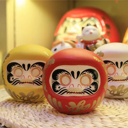 Daruma Tirelire Traditionnelle En Céramique