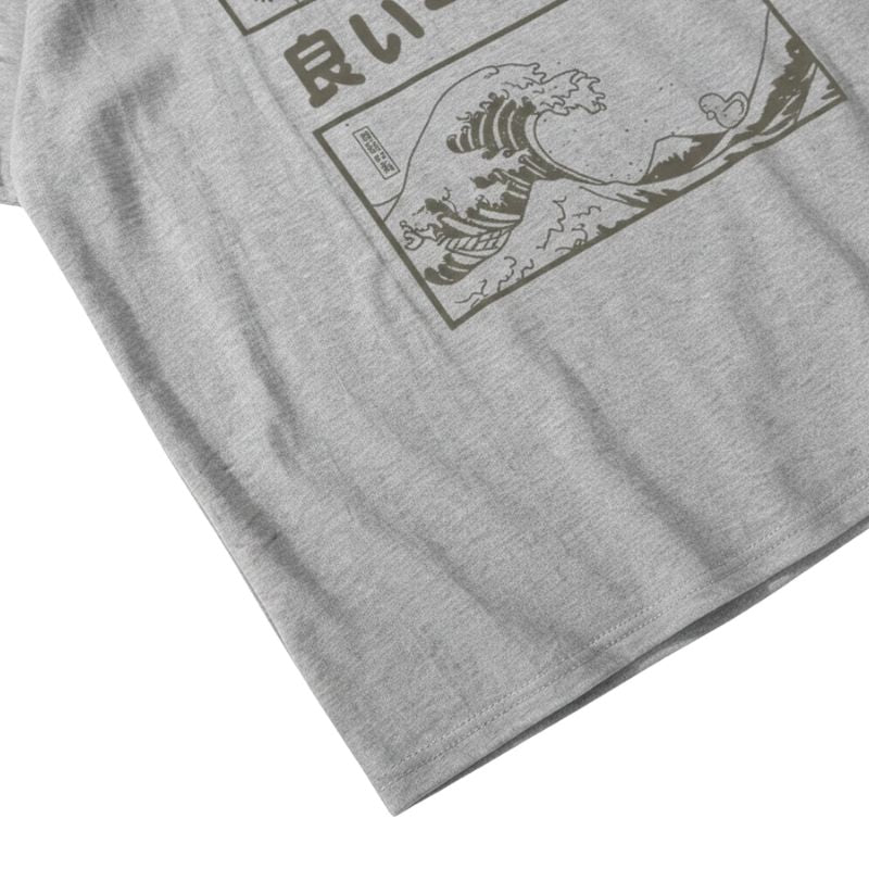 T-Shirt Japonais Avec Illustrations Tokyo Et Vagues Rétro