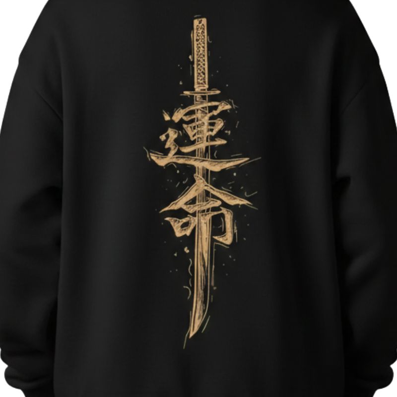 Sweat Japonais Mode Urbaine Avec Design Katana