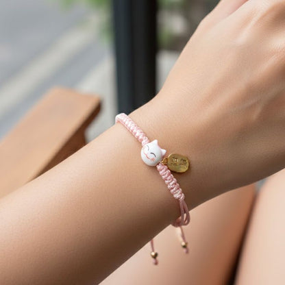 Maneki Neko Bracelet Tressé