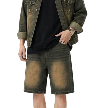 Short Japonais en Jean Homme Coupe Ample