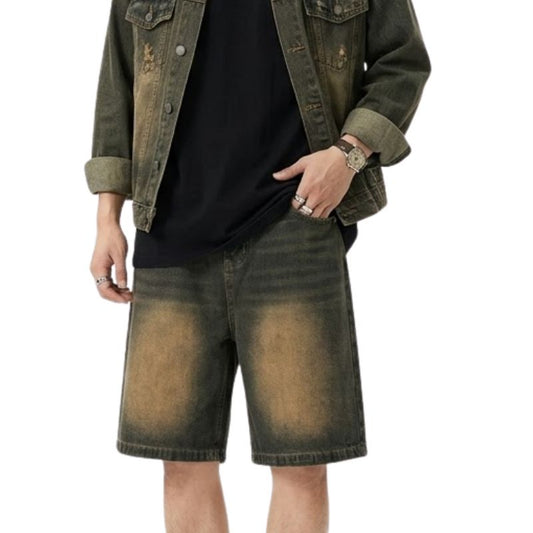 Short Japonais en Jean Homme Coupe Ample